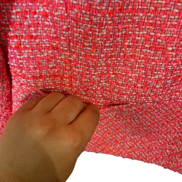 Talbots Hot Pink Boucle Tweed Button Up Blazer Size 16W 1X Corpcore Barbie - Picture 3 of 8